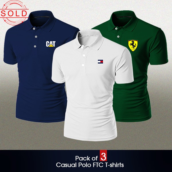 Pack of 3 Casual Polo FTC T-shirts